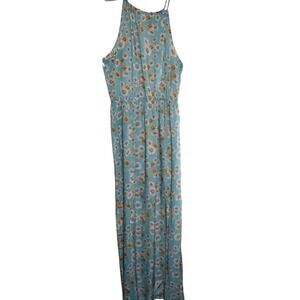 FOREVER 21 Women Blue & Off-White Floral Print A-Line Dress